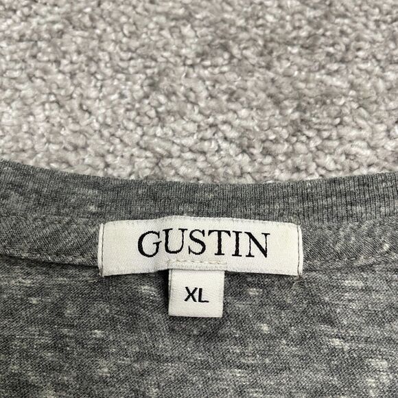 Gustin Basic T-Shirt Mens XL Hrather Gray V-Neck Short Sleeve Essential Tee Top - Picture 6 of 12
